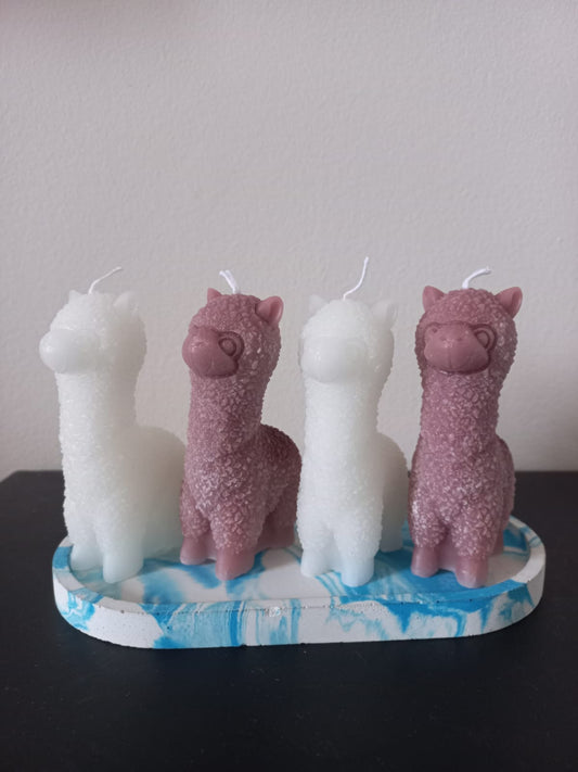 Artisan Candle Set of 2 Llamas